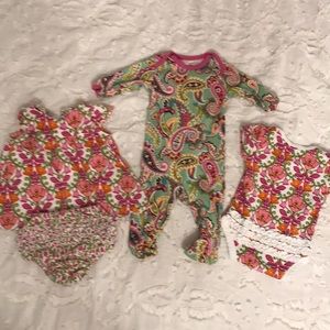 Lot of 4 Vera Bradley 0-3 baby clothes
